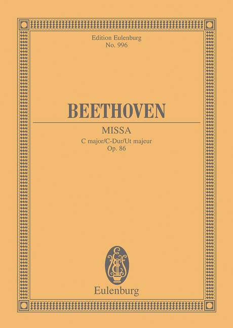 Beethoven: Missa C major Opus 86 (Study Score) published by Eulenburg